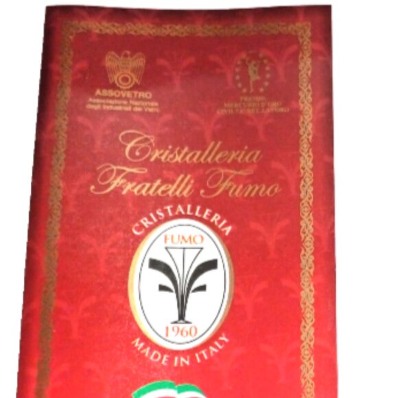 Cristalleria Fumo Wine Glasses Set of 4 Italy Crystal Red Green Amber Lilac IOB - Picture 7 of 9